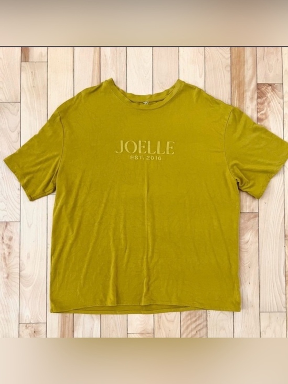 Joelle Laurenzo Oversized Embroidered Green Short Sleeve T-Shirt Size X-Large
